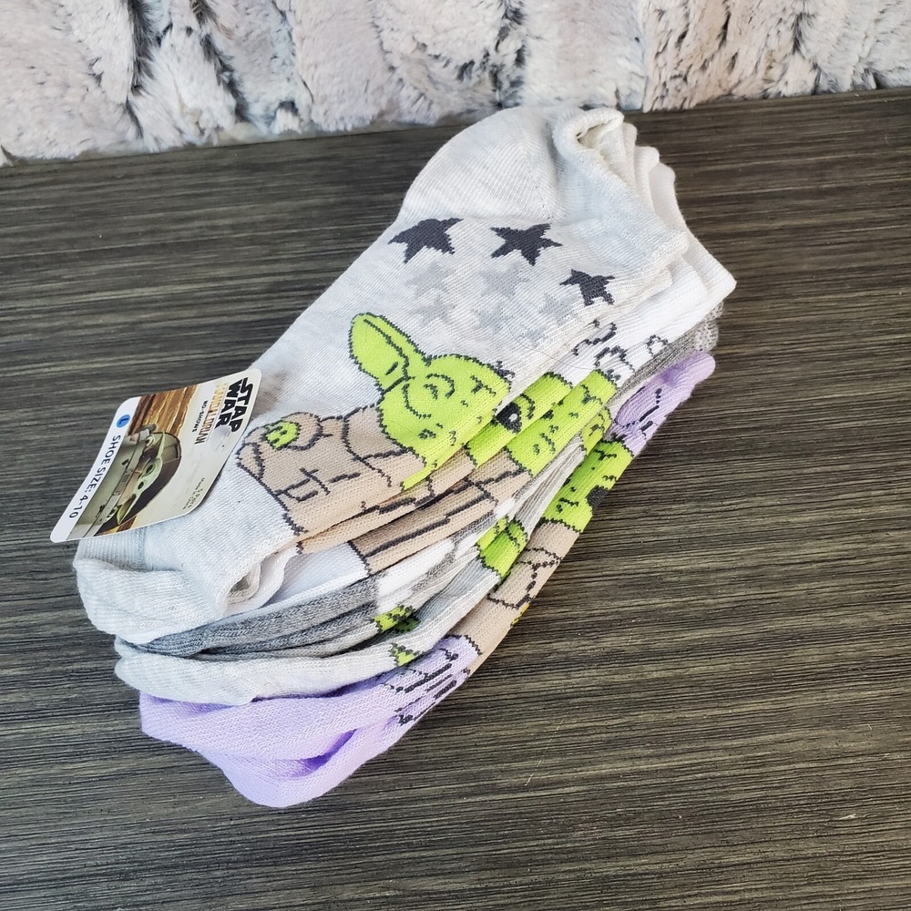 Star Wars The Mandalorian Grogu Baby Yoda Women's No-show Socks -‎ 5 Pair